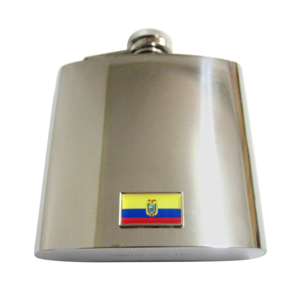 Thin Bordered Ecuador Flag 6oz Flask - image 1